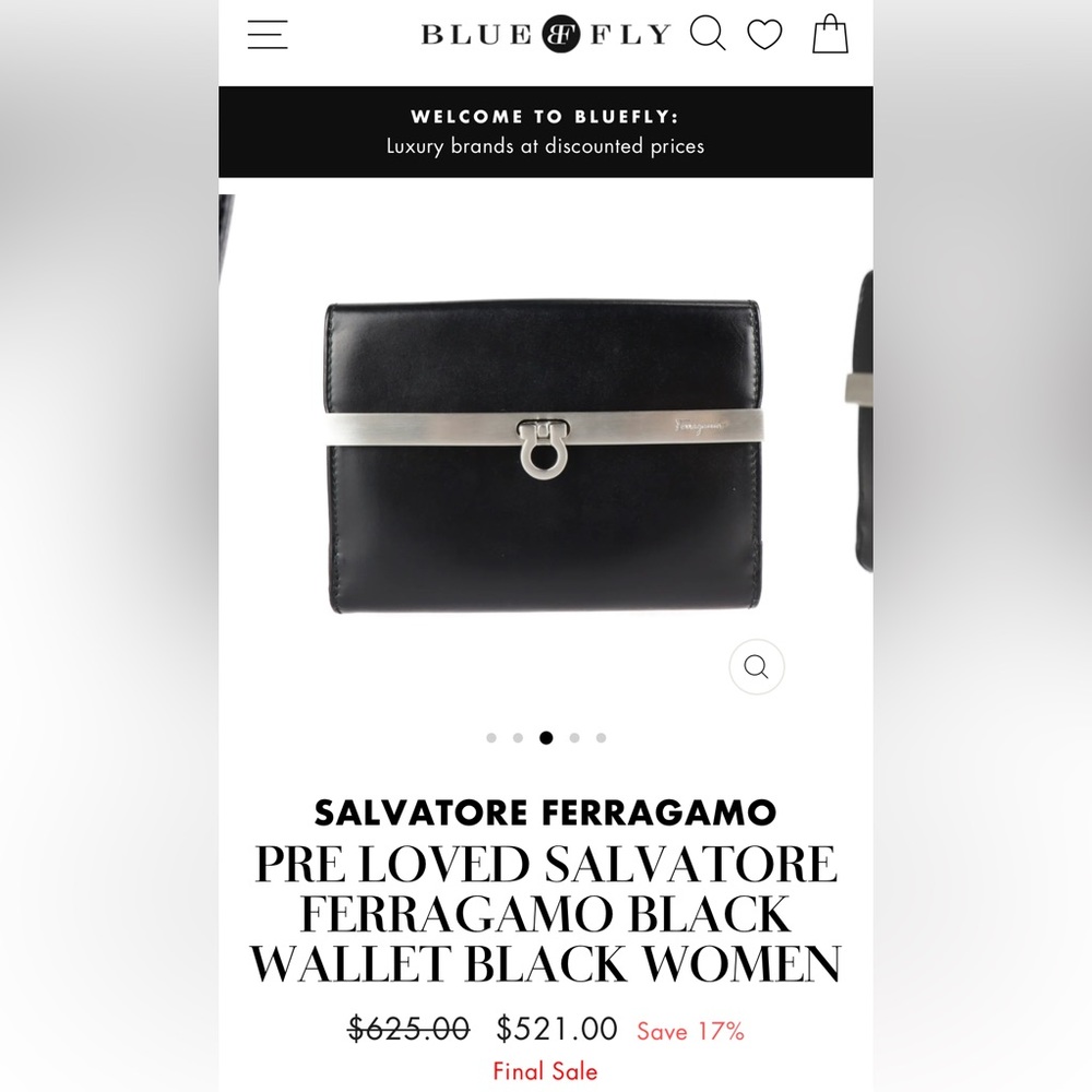 Salvatore Ferragamo black / silver flip wallet - Picture 2 of 5